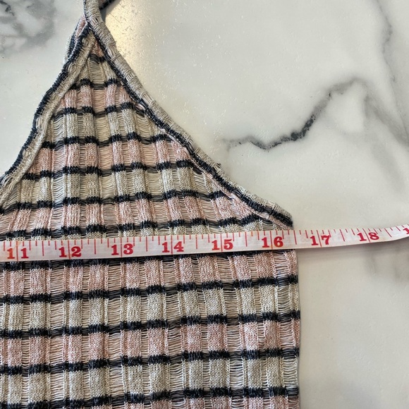 Zara top, pink and black striped knitted tank top size medium - Picture 13 of 16